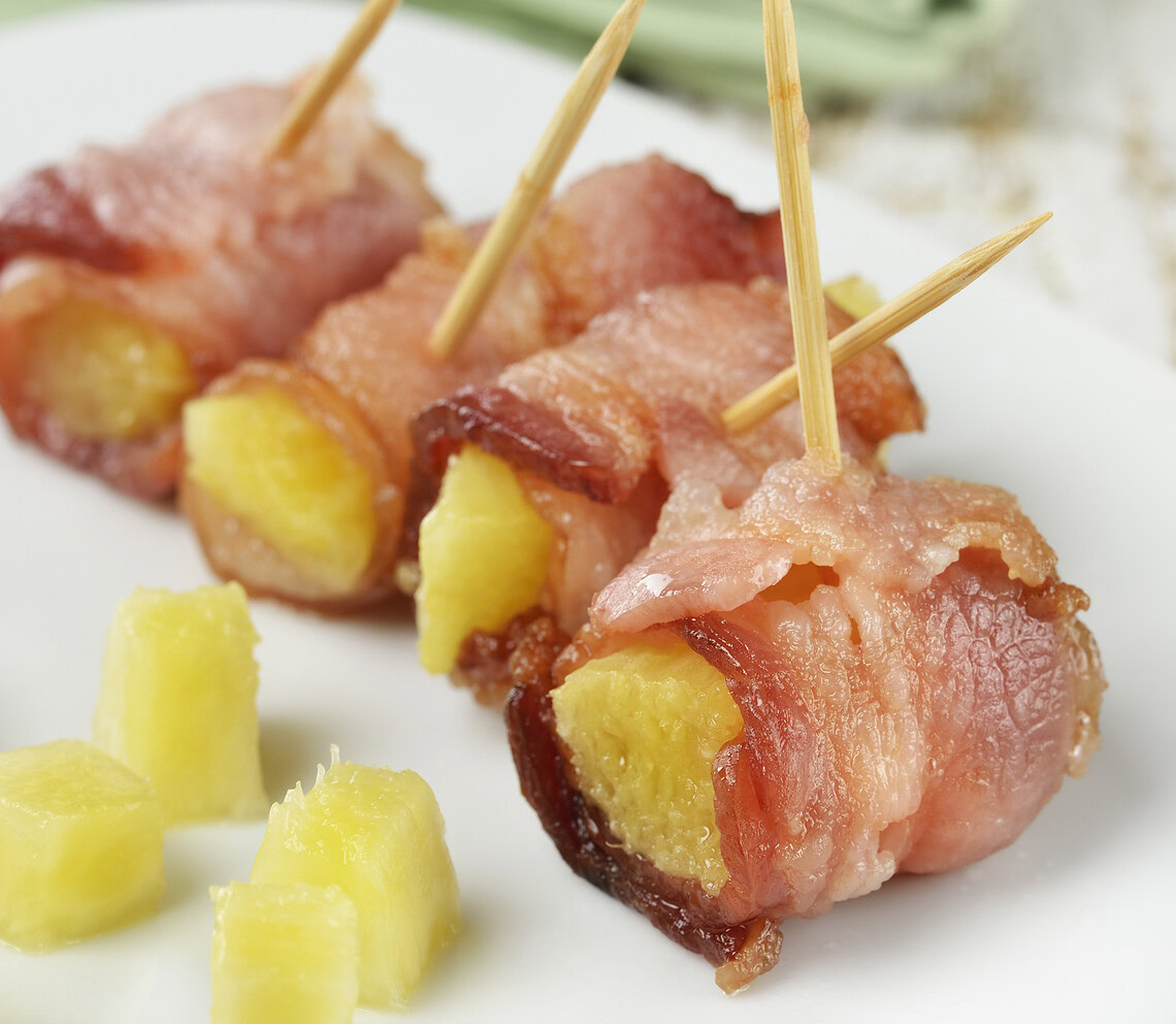 Une recette de bouchées d'ananas au bacon (super facile!)