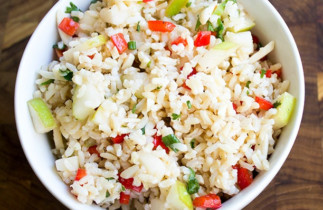 Recette santé de salade de riz brun et de pommes!