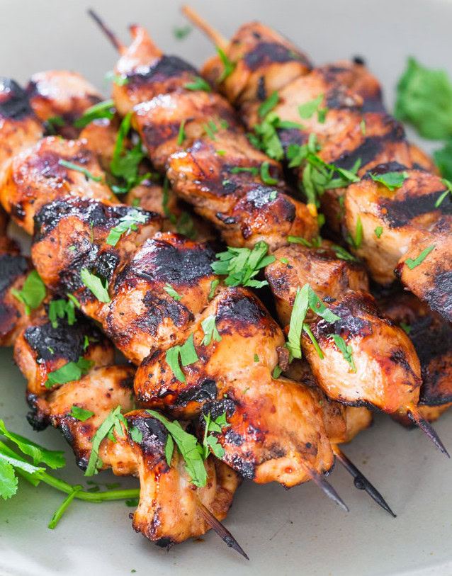 Brochettes de poulet au barbecue