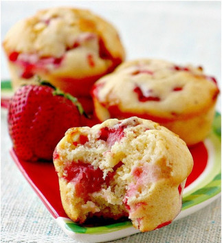 Recette de muffins aux fraises et chocolat blanc!