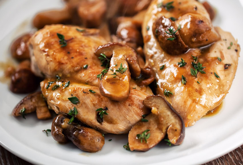 Recette facile de poulet et champignon à la mijoteuse!