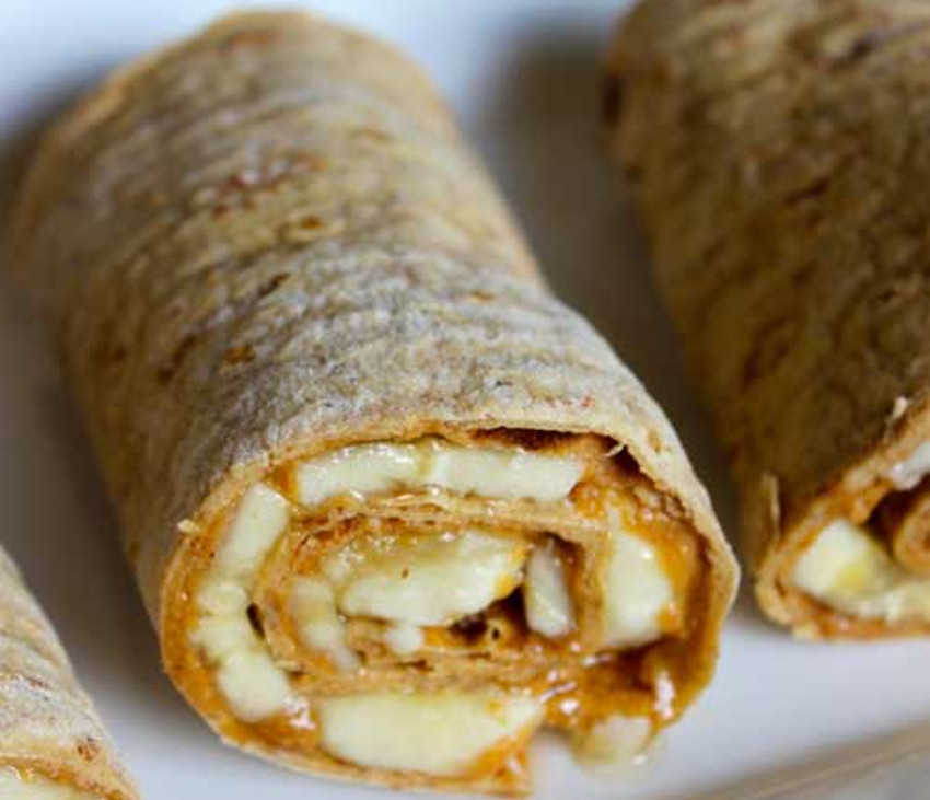 Recette facile de wrap au beurre d'arachides, miel et bananes