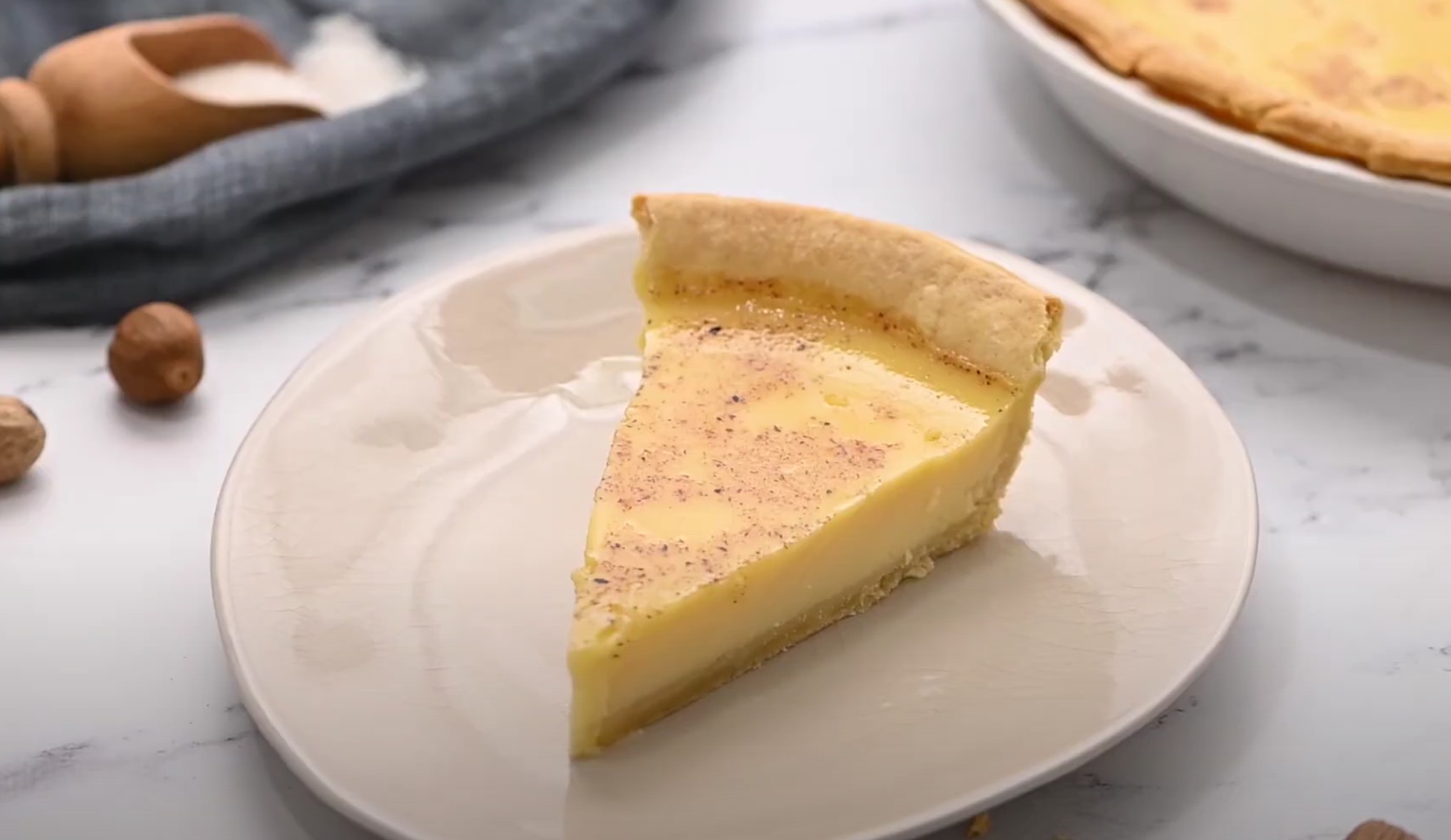 Cette recette de tarte aux œufs (Custard pie) est absolument délicieuse!