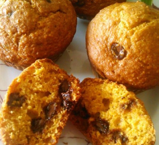 Muffin au chocolat et cantaloup