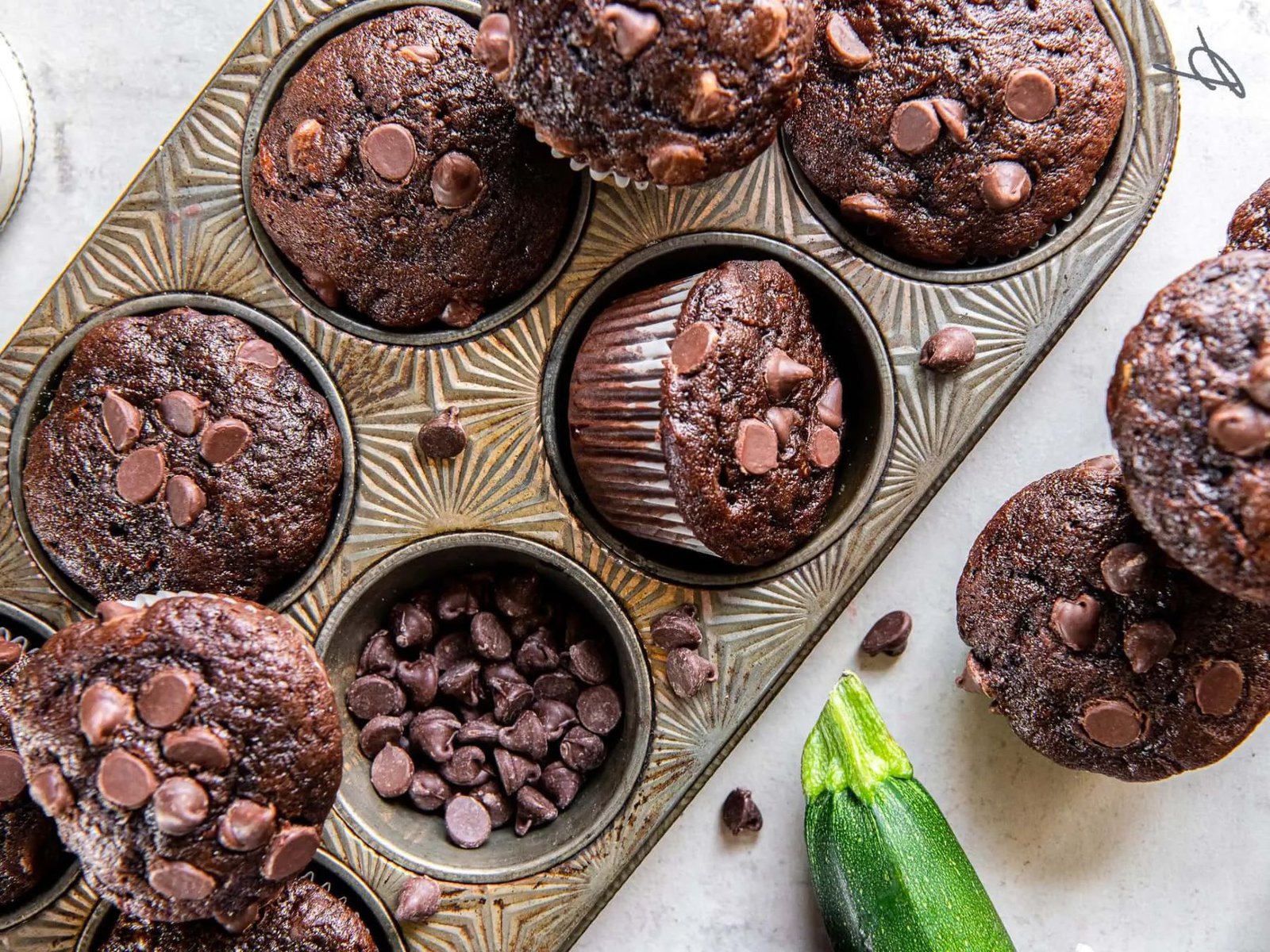Muffins au chocolat et zucchini Moelleux et irrésistibles