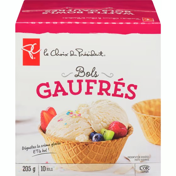 Exemple de bol gaufrés de l'épicerie